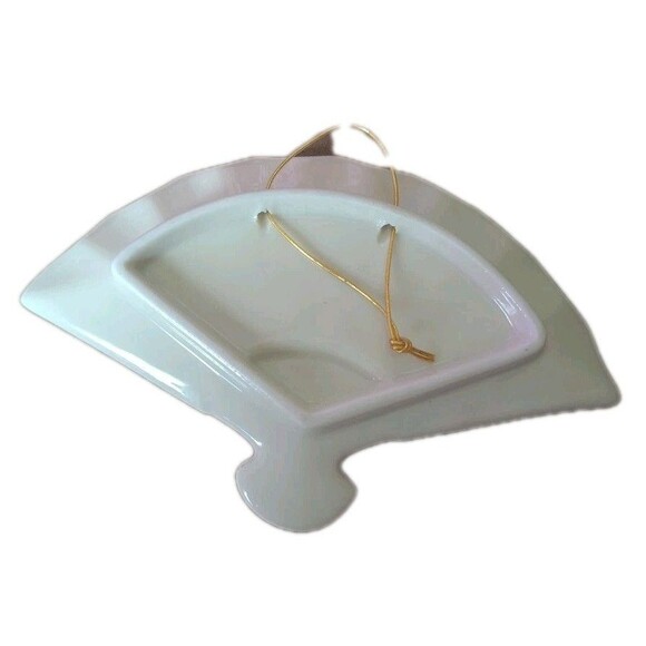 2 Art Of Chokin Trinket Dish Fan 24 KT Gold & Trinket Box/W Lid Japan - Picture 3 of 7